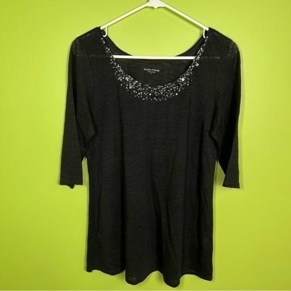 Eileen Fisher Tops - Eileen Fisher black linen top size S no flaws